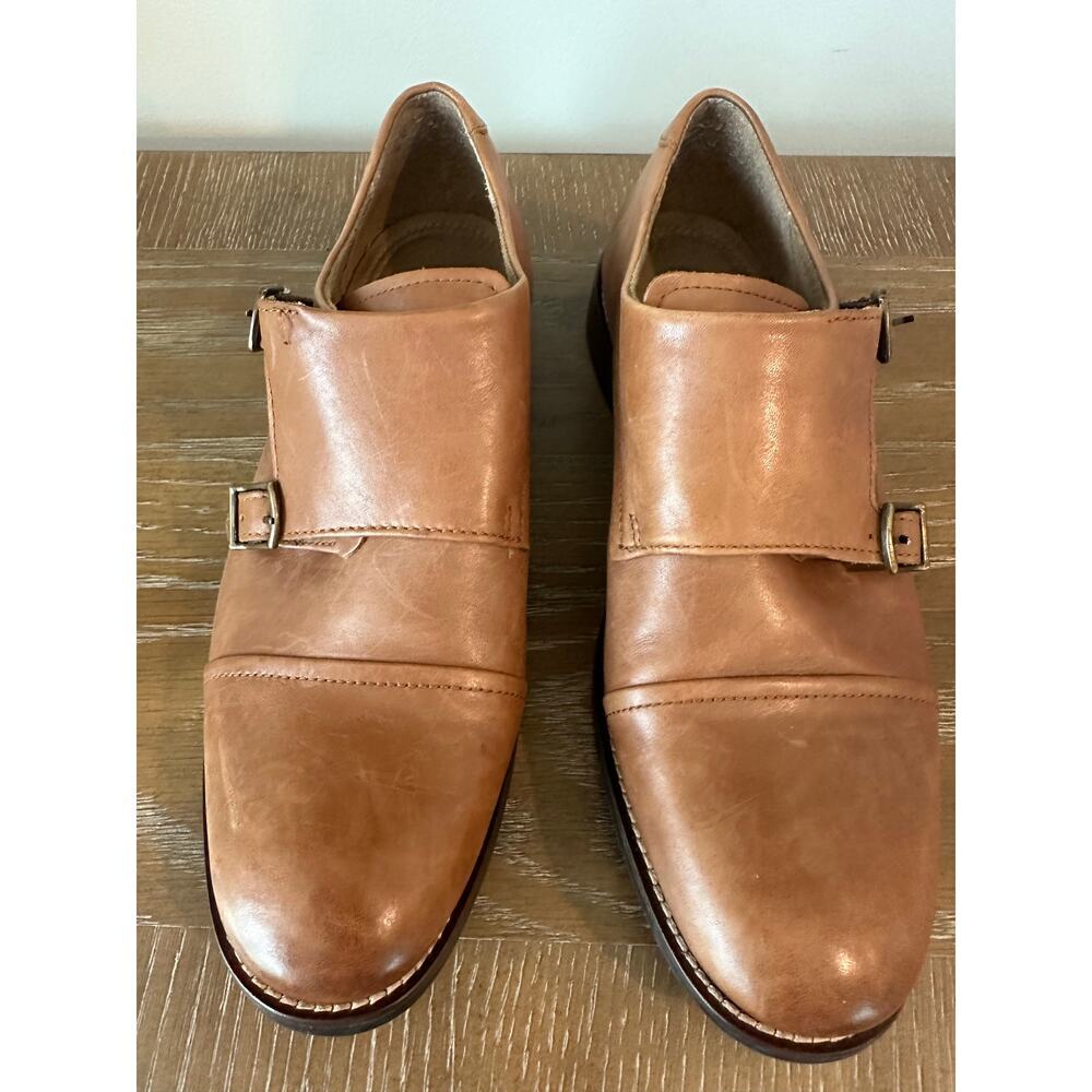 Stafford Men’s Size 8M Tan Brown Leather Double Monk Strap Dress Shoes Oxford